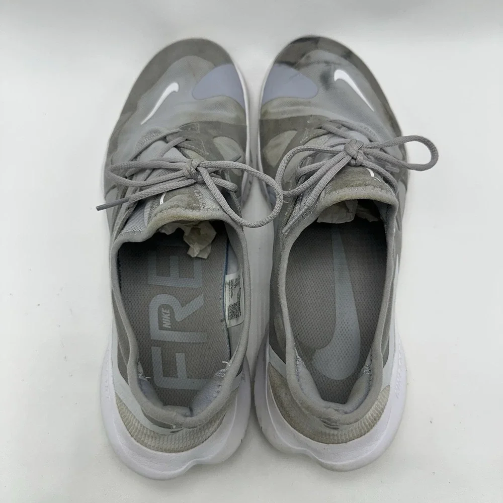 Nike Free RN 5.0 Mens Size 12 Gray White Athletic Running Walking Shoes Sneakers